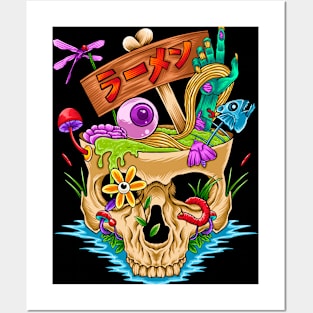 Ramen skull Posters and Art